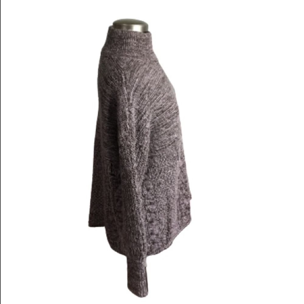 Simply Vera Vera Wang Cable Knit Funnel Sweater  Demitasse  Size XL - Picture 3 of 8
